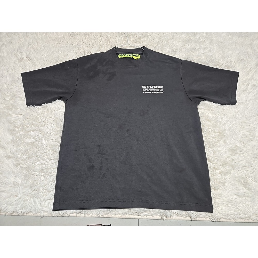 Studio Supervsn M T-Shirt Gray‎ Short Sleeve Distressed* Powered Educate Design